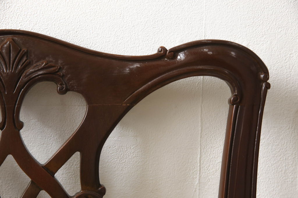 中古　美品　IDC大塚家具取り扱い　アメリカ高級家具　COUN CILL(カウンシル)(カンセル)　マホガニー材　ダイニングチェア2脚セット(2脚定価 約16万円)(椅子、イス)(R-057608)