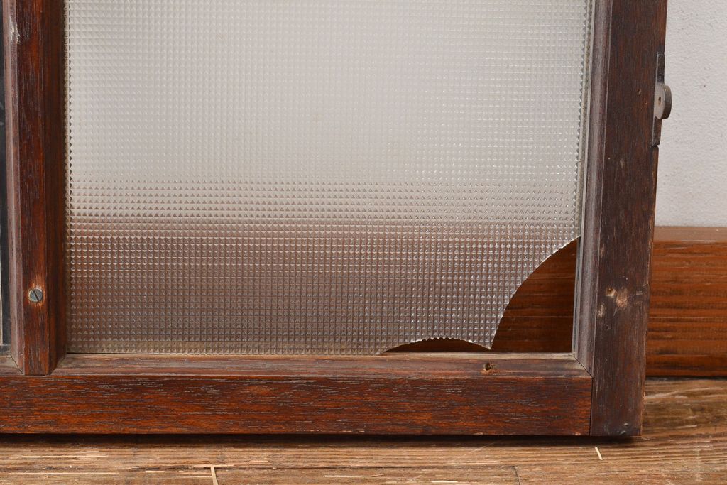 アンティーク建具　日本製　ディスプレイとしてもおすすめ!大正ロマンな雰囲気を高めるステンドグラス明かり取り1枚(明り取り、欄間)(R-057462)