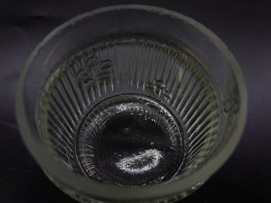 当時物　昭和初期　プレスガラス　味の素　レトロな趣あるガラス瓶5点セット(調味料入れ、ビン、硝子、和ガラス)(R-082801)