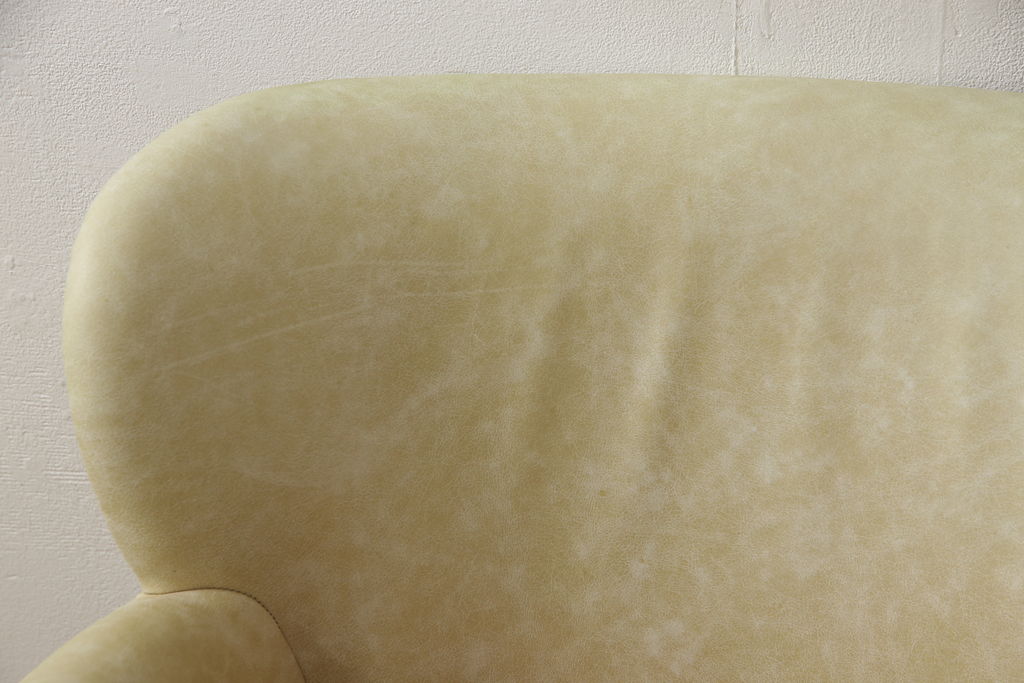 中古　HALO(ハロ)　PROFESSER ARM CHAIR(プロフェッサーアームチェア)　本革　キリムとレザーのリバーシブルのクッションがかわいい1人掛けソファ(1P、椅子、イス、ラウンジチェア)(定価約16万円)(R-060783)