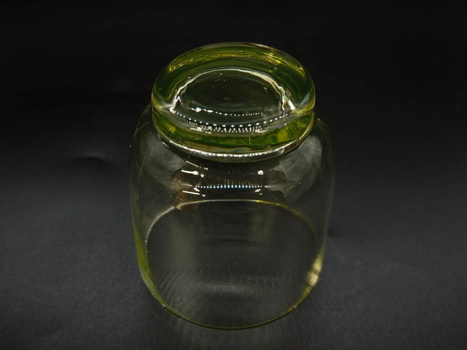 大正～昭和初期　当時物　ウランガラス　独特な色味が魅力のグラス6客セット(コップ、硝子、和ガラス)(R-082802)