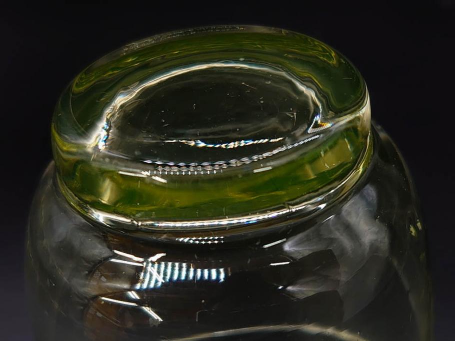 大正～昭和初期　当時物　ウランガラス　独特な色味が魅力のグラス6客セット(コップ、硝子、和ガラス)(R-082802)