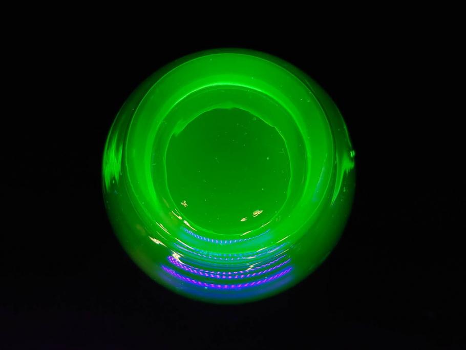 大正～昭和初期　当時物　ウランガラス　独特な色味が魅力のグラス6客セット(コップ、硝子、和ガラス)(R-082802)