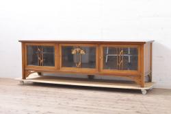 中古　イタリア高級家具　メデア(Medea)　エレガントなデザインが美しいローボード(テレビ台、テレビボード、リビングボード、収納棚、キャビネット、戸棚)(定価約115万円)(R-067666)