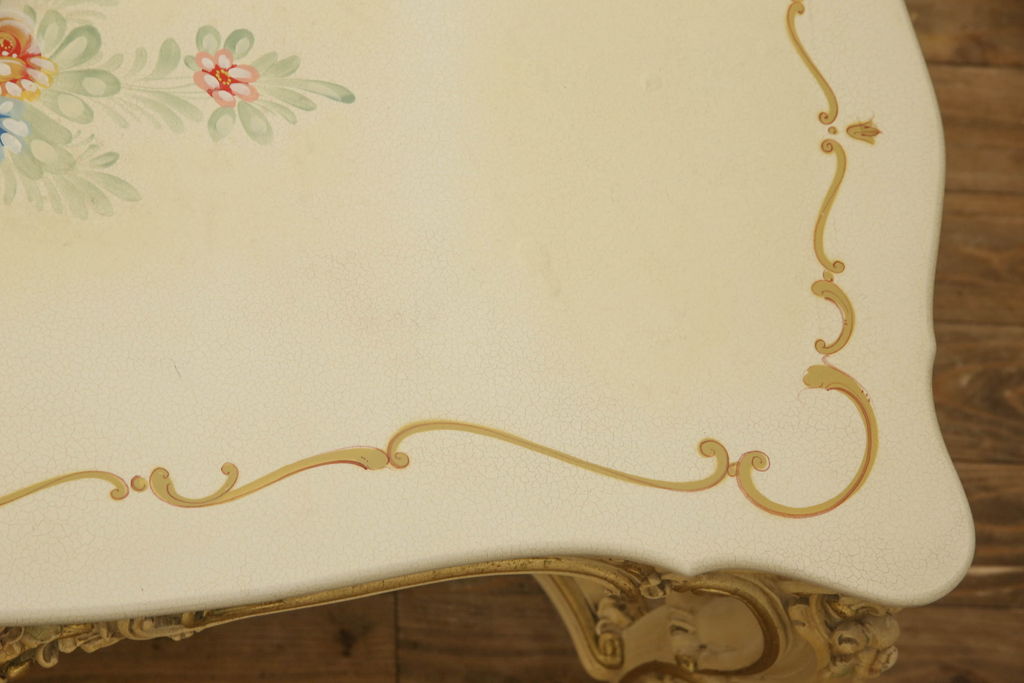 中古　イタリア高級家具　SILIK(シリック)　ロココ調　優雅で上品な空間づくりにぴったりなセンターテーブル(ローテーブル、ソファテーブル、リビングテーブル)(定価約42万円)(R-060731)