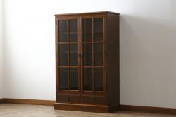 中古　美品!!　三越家具(現カントリーハウス)　Brugge(ブルージュ)　シンプルなデザインで取り入れやすいブックケース(本箱、本棚、書棚、収納棚、戸棚、キャビネット、飾り棚)(R-078049)