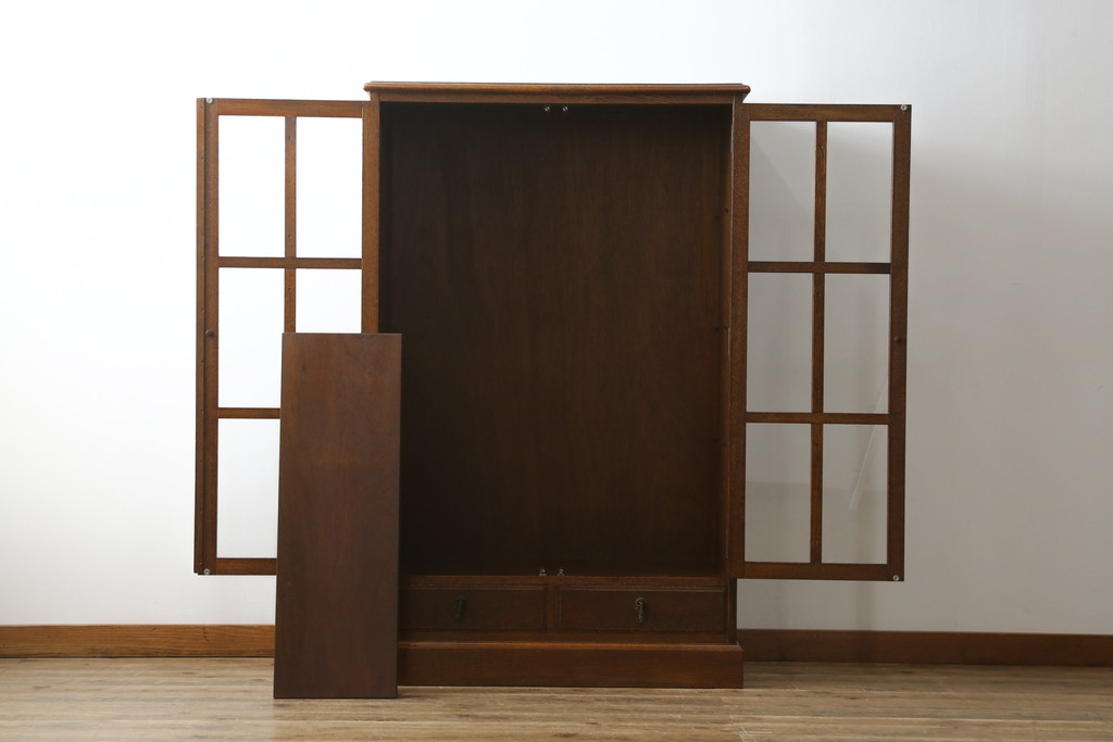 中古　美品!!　三越家具(現カントリーハウス)　Brugge(ブルージュ)　シンプルなデザインで取り入れやすいブックケース(本箱、本棚、書棚、収納棚、戸棚、キャビネット、飾り棚)(R-078049)