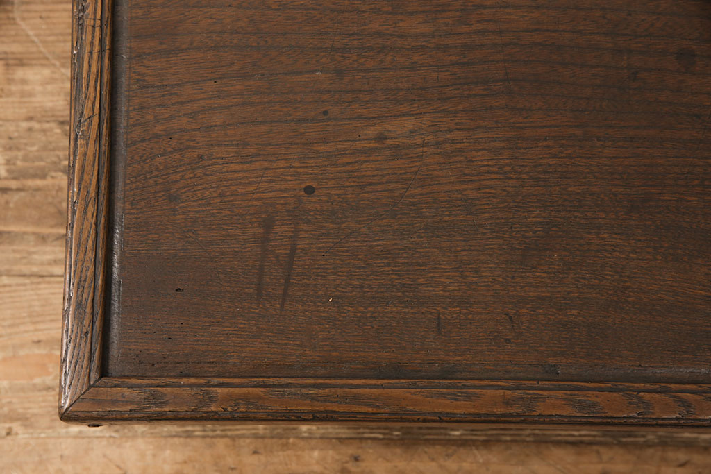 アンティーク家具　和製アンティーク　総ケヤキ材　力強い杢目が魅力の角ちゃぶ台(ローテーブル)(R-040470)