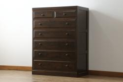 中古　美品　松本民芸家具　D型整理タンス　和洋どちらにも馴染む上品な佇まいのチェスト(整理タンス、洋服タンス、引き出し)(定価約38万円)(R-075613)