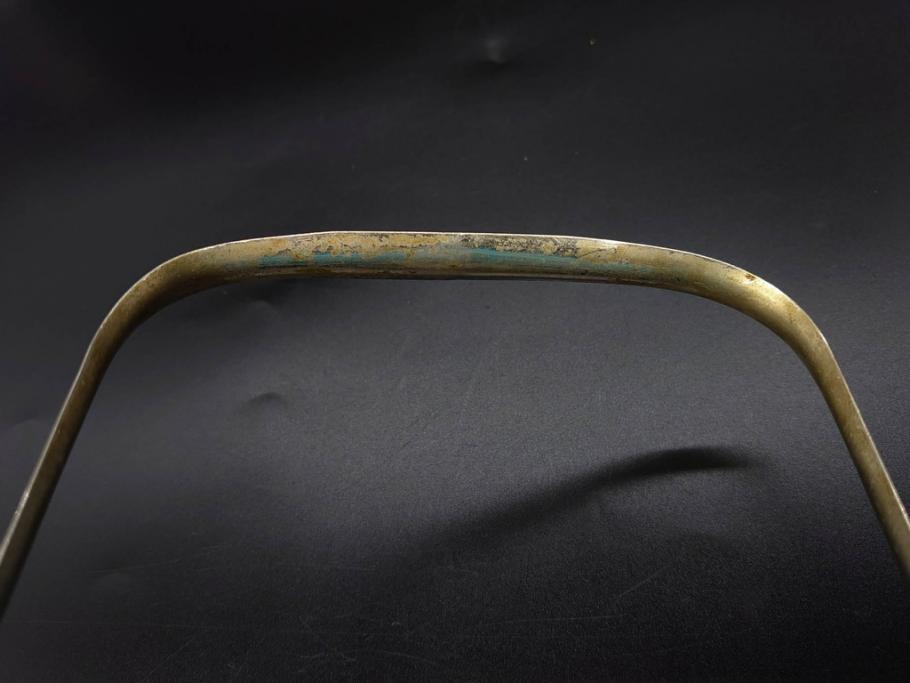 葡萄文様　ガラス　エンボス　鮮やかな色が目を引くアイスペール(ぶどう、ブドウ、あめや瓶、硝子、氷入れ、アイスバスケット、氷おけ、氷桶、アイストング付)(R-082810)