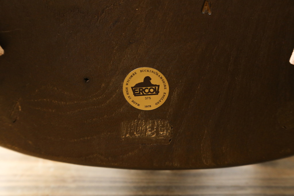 イギリスビンテージ　ERCOL(アーコール)　クッション付き　上品な佇まいのシスルバックチェア2脚セット(ダイニングチェア、椅子、イス、板座チェア、ウィンザーチェア、ウインザーチェア、ヴィンテージ、英国、バラ売り可能)(R-065626)