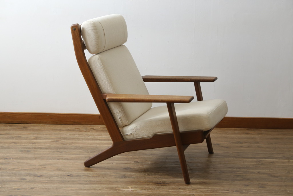 デンマークビンテージ　GETAMA(ゲタマ)　Hans J Wegner(ハンス・J・ウェグナー)　GE290A　オーク材　くつろぎの空間を演出するイージーチェア(椅子、イス、アームチェア、1P、一人掛け、1人掛けソファ、ヴィンテージ、北欧)(R-082844)