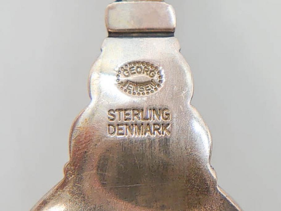 デンマーク　GEORG JENSEN(ジョージ・ジェンセン)　ACORN(エコーン)　STERLING SILVER(スターリングシルバー)　カトラリーセット(スプーン6本、ナイフ6本、フォーク12本、合計24本、銀製、SV925、食器、箱付き)(R-075963)