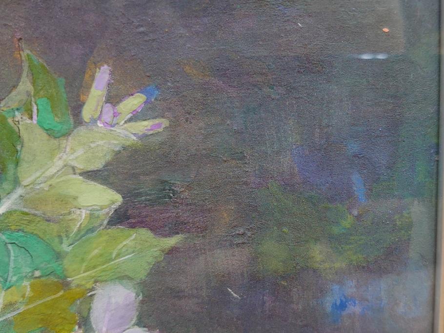真作　三輪敦子　「初夏に咲く」　F4号　日本画(花、共シール、絵画、額装)(R-075964)