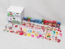 昭和レトロ　当時物　1976年頃　サンリオ　SANRIO　リトルキティ　Little Kitty　ミニチュアコレクション　Miniature Collection　キャラクターグッズなど　まとめて57点セット(ハローキティ、雑貨、2・3・8・9・11・13・16・20.・27・28・32・36・37・38・42、お菓子、おまけ、オマケ、ソフビ、ネームタグ、キーホルダー)(R-075967)