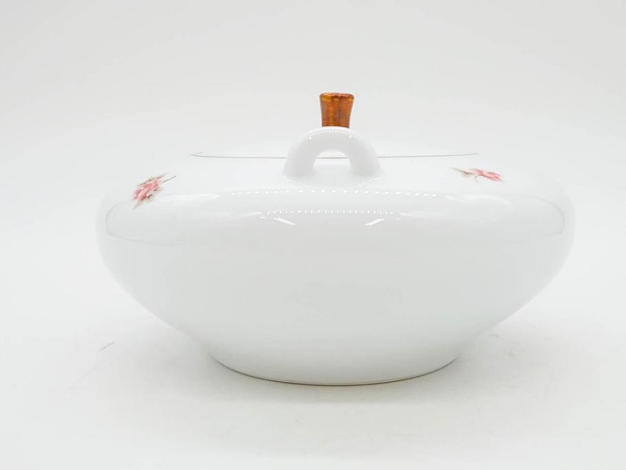 大倉陶園(OKURA、OAC)　小花　プチローズ　可憐で上品な雰囲気を醸し出す茶器セット(バラ、薔薇、急須、湯呑み5客、湯のみ、箱付き、洋食器)(R-076035)