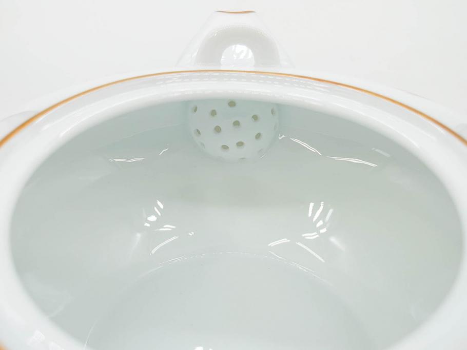 大倉陶園(OKURA、OAC)　小花　プチローズ　可憐で上品な雰囲気を醸し出す茶器セット(バラ、薔薇、急須、湯呑み5客、湯のみ、箱付き、洋食器)(R-076035)