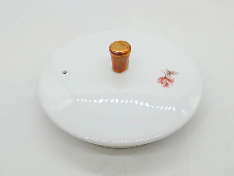 大倉陶園(OKURA、OAC)　小花　プチローズ　可憐で上品な雰囲気を醸し出す茶器セット(バラ、薔薇、急須、湯呑み5客、湯のみ、箱付き、洋食器)(R-076035)