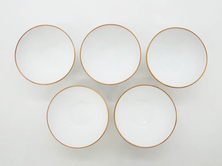 大倉陶園(OKURA、OAC)　小花　プチローズ　可憐で上品な雰囲気を醸し出す茶器セット(バラ、薔薇、急須、湯呑み5客、湯のみ、箱付き、洋食器)(R-076035)