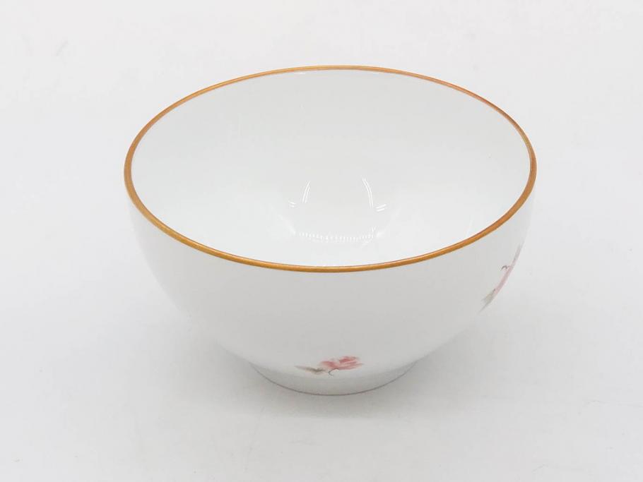 大倉陶園(OKURA、OAC)　小花　プチローズ　可憐で上品な雰囲気を醸し出す茶器セット(バラ、薔薇、急須、湯呑み5客、湯のみ、箱付き、洋食器)(R-076035)