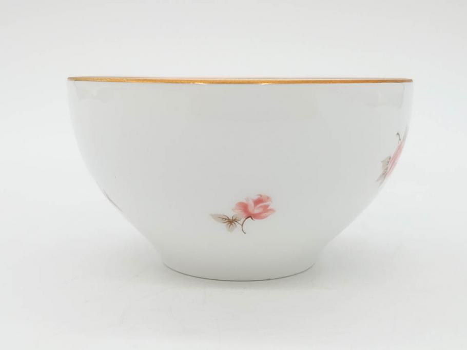 大倉陶園(OKURA、OAC)　小花　プチローズ　可憐で上品な雰囲気を醸し出す茶器セット(バラ、薔薇、急須、湯呑み5客、湯のみ、箱付き、洋食器)(R-076035)