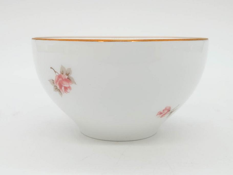 大倉陶園(OKURA、OAC)　小花　プチローズ　可憐で上品な雰囲気を醸し出す茶器セット(バラ、薔薇、急須、湯呑み5客、湯のみ、箱付き、洋食器)(R-076035)