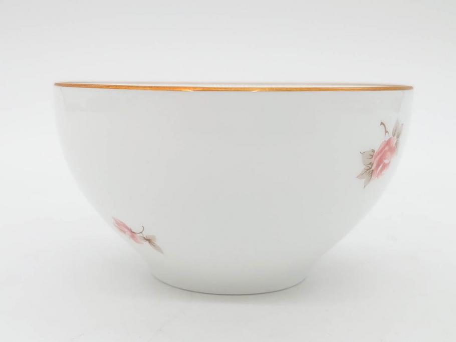 大倉陶園(OKURA、OAC)　小花　プチローズ　可憐で上品な雰囲気を醸し出す茶器セット(バラ、薔薇、急須、湯呑み5客、湯のみ、箱付き、洋食器)(R-076035)