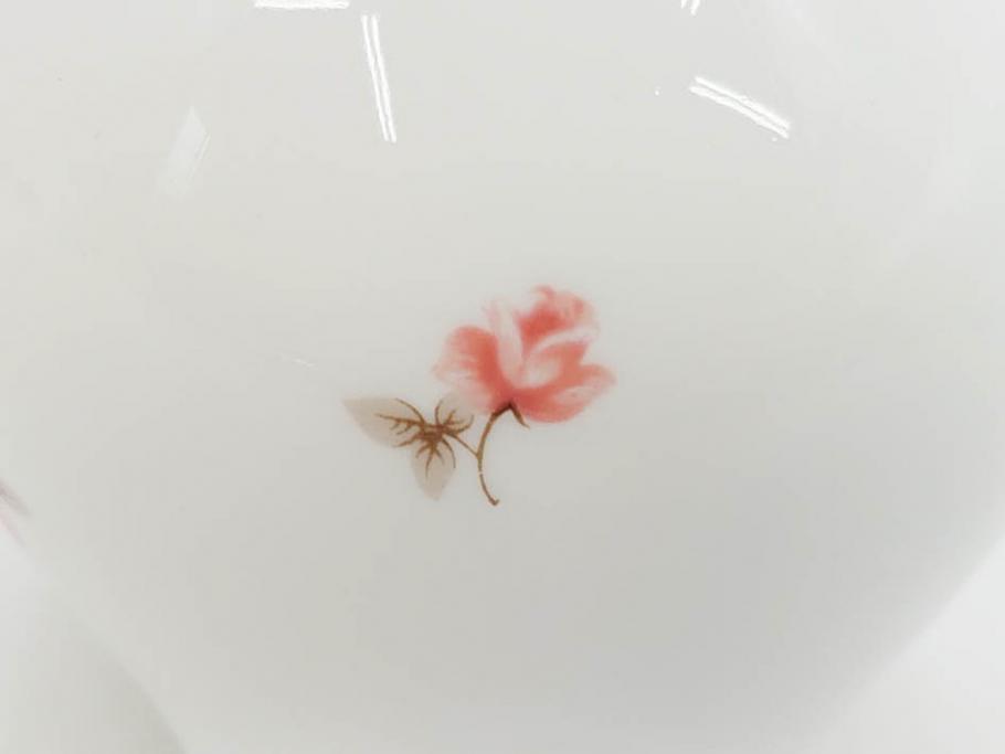 大倉陶園(OKURA、OAC)　小花　プチローズ　可憐で上品な雰囲気を醸し出す茶器セット(バラ、薔薇、急須、湯呑み5客、湯のみ、箱付き、洋食器)(R-076035)