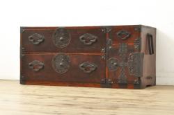中古　美品　岩谷堂箪笥　かくし収納多数で遊び心満載の小箪笥(収納箪笥、整理箪笥、和タンス、引き出し、小物収納)(R-072807)