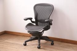 中古　Hermanmiller(ハーマンミラー社)　Bサイズ　ランバーサポート　アーロンチェア(オフィスチェア、椅子、イス)(R-047978)