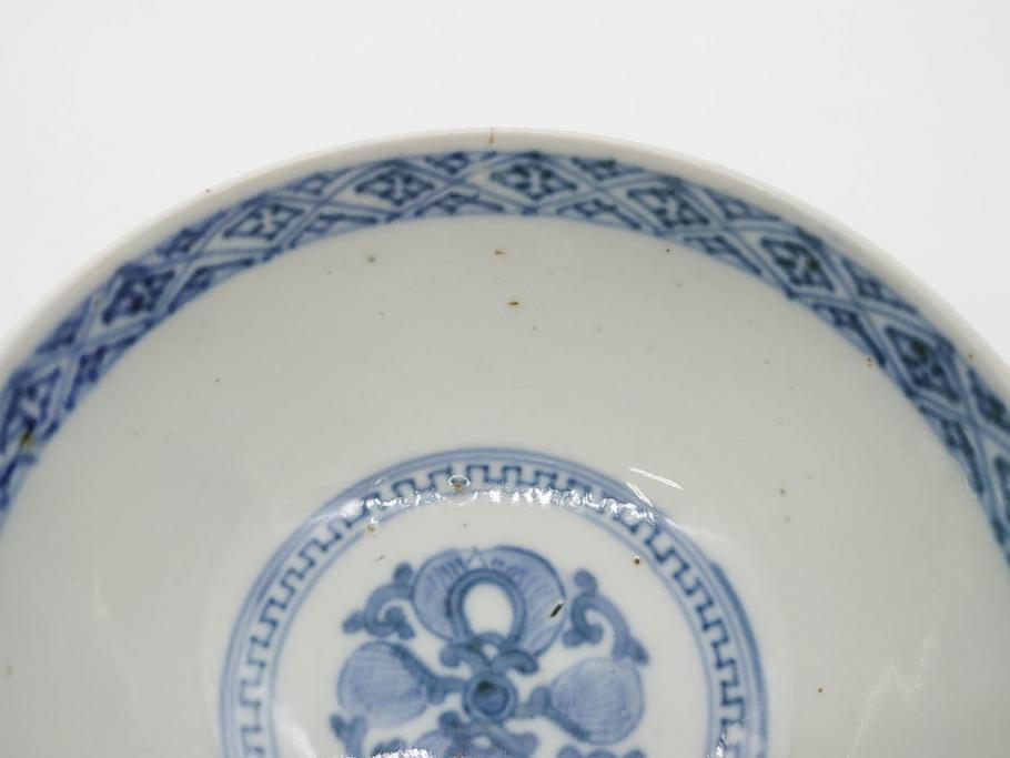 上手物　江戸期　古伊万里　色絵　約12cm　3.7寸　華やかな雰囲気溢れる蓋付き茶碗3客セット(松竹梅、金彩、風景、花、器、どんぶり、蓋茶碗、和食器、三寸七分)(R-082822)