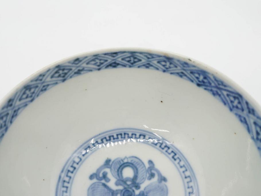 上手物　江戸期　古伊万里　色絵　約12cm　3.7寸　華やかな雰囲気溢れる蓋付き茶碗3客セット(松竹梅、金彩、風景、花、器、どんぶり、蓋茶碗、和食器、三寸七分)(R-082822)