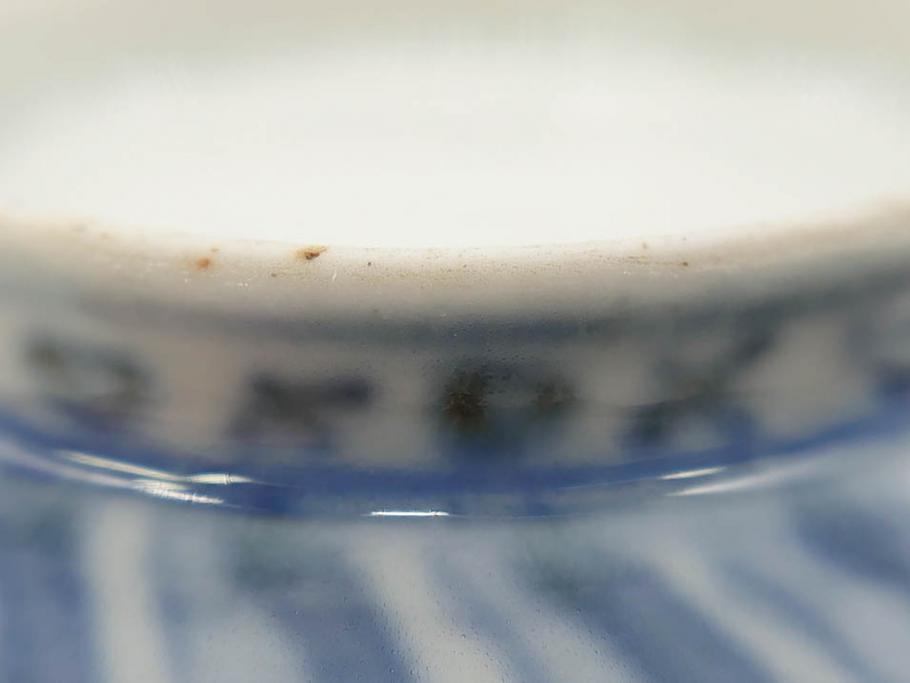 上手物　江戸期　古伊万里　色絵　約12cm　3.7寸　華やかな雰囲気溢れる蓋付き茶碗3客セット(松竹梅、金彩、風景、花、器、どんぶり、蓋茶碗、和食器、三寸七分)(R-082822)