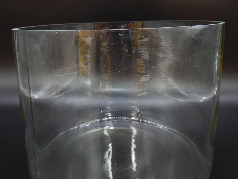 昭和初期　様々な使い方ができるシンプルで取り入れやすいガラスビン(ガラス瓶、硝子、フラワーベース、水槽、金魚鉢)(R-076201)