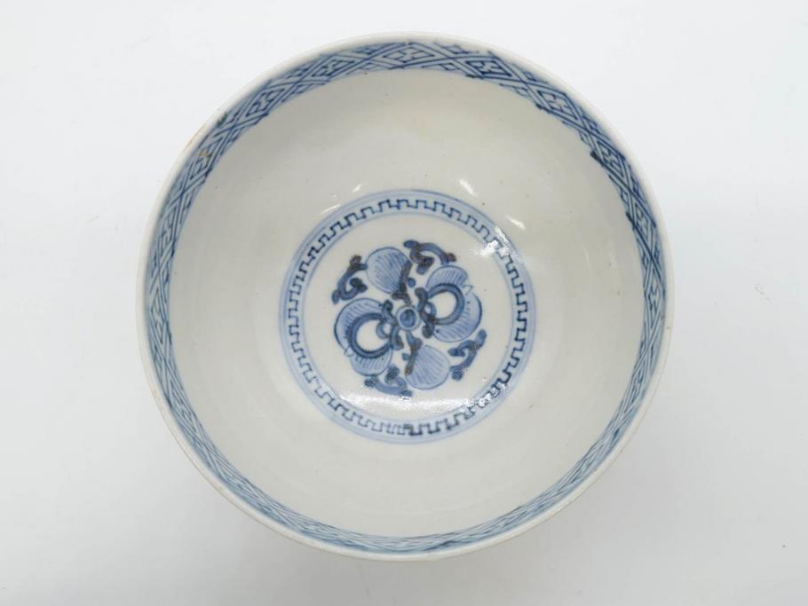上手物　江戸期　古伊万里　色絵　約12cm　3.7寸　食卓を艶やかに彩る蓋付き茶碗5客セット(松竹梅、金彩、風景、花、器、どんぶり、蓋茶碗、和食器、三寸七分)(R-082823)