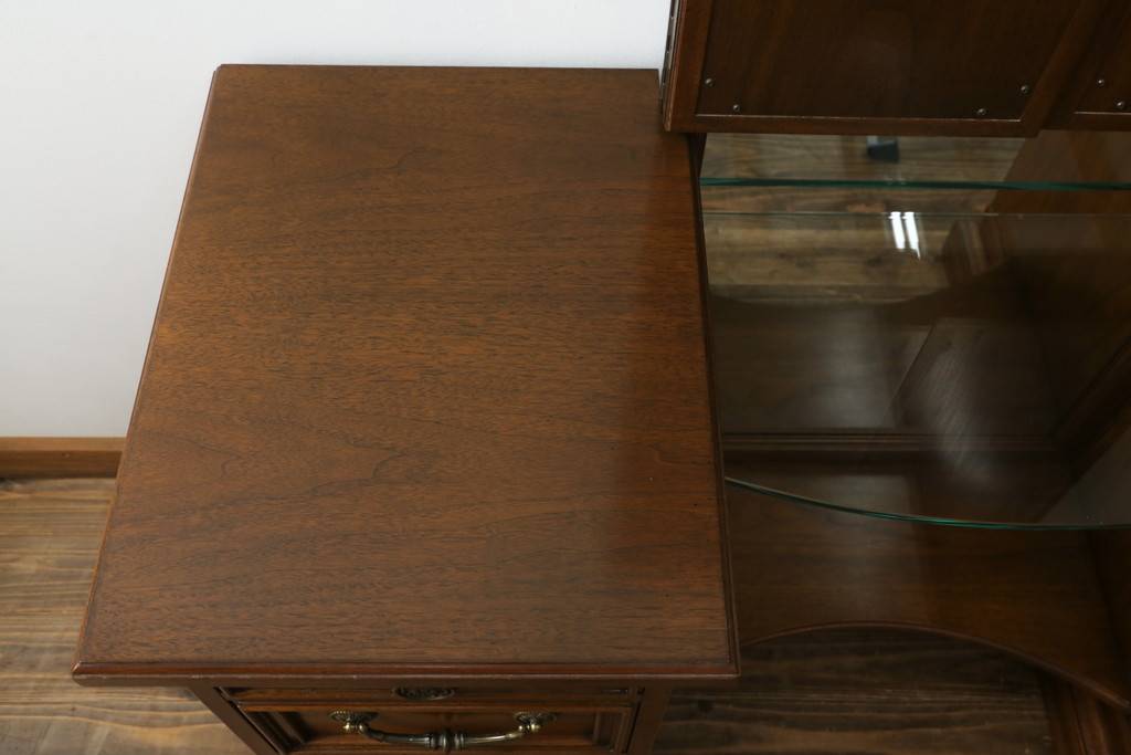 中古　DREXEL HERITAGE(ドレクセルヘリテイジ)　マホガニー材　姿見も兼ね備えた格調高く優美な佇まいのドレッサー(三面鏡、スタンドミラー、化粧台)(R-061399)