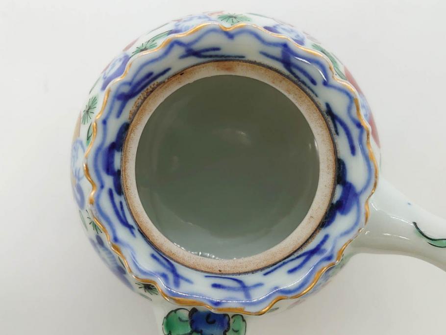 大明萬暦年製　五彩　唐人　寛ぎの時間を演出する煎茶器セット(急須、湯冷まし、煎茶碗、湯呑み、湯のみ、竹林、賢人、竜、龍、金彩、茶道具、共箱付)(R-082825)