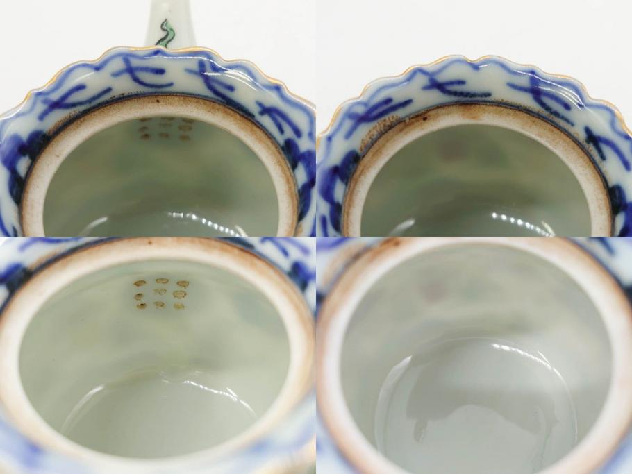 大明萬暦年製　五彩　唐人　寛ぎの時間を演出する煎茶器セット(急須、湯冷まし、煎茶碗、湯呑み、湯のみ、竹林、賢人、竜、龍、金彩、茶道具、共箱付)(R-082825)