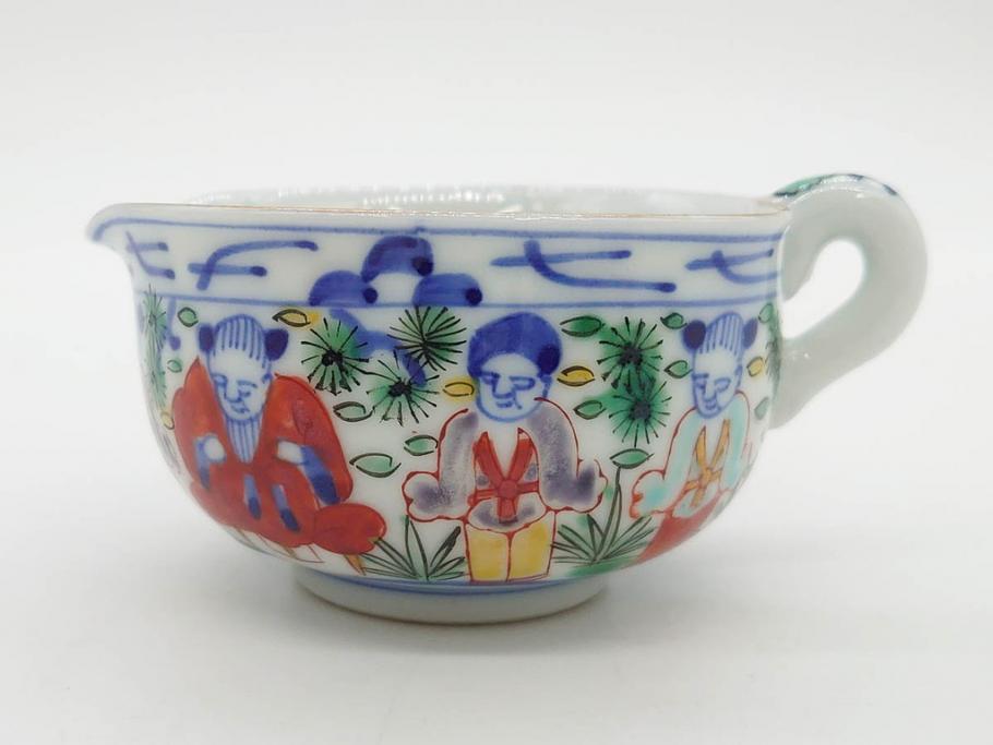 大明萬暦年製　五彩　唐人　寛ぎの時間を演出する煎茶器セット(急須、湯冷まし、煎茶碗、湯呑み、湯のみ、竹林、賢人、竜、龍、金彩、茶道具、共箱付)(R-082825)