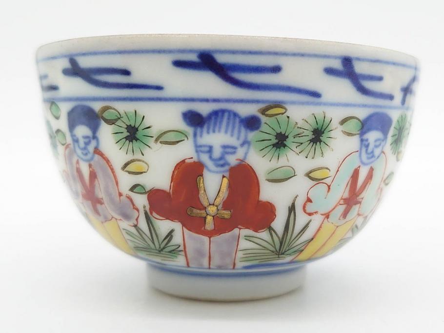 大明萬暦年製　五彩　唐人　寛ぎの時間を演出する煎茶器セット(急須、湯冷まし、煎茶碗、湯呑み、湯のみ、竹林、賢人、竜、龍、金彩、茶道具、共箱付)(R-082825)