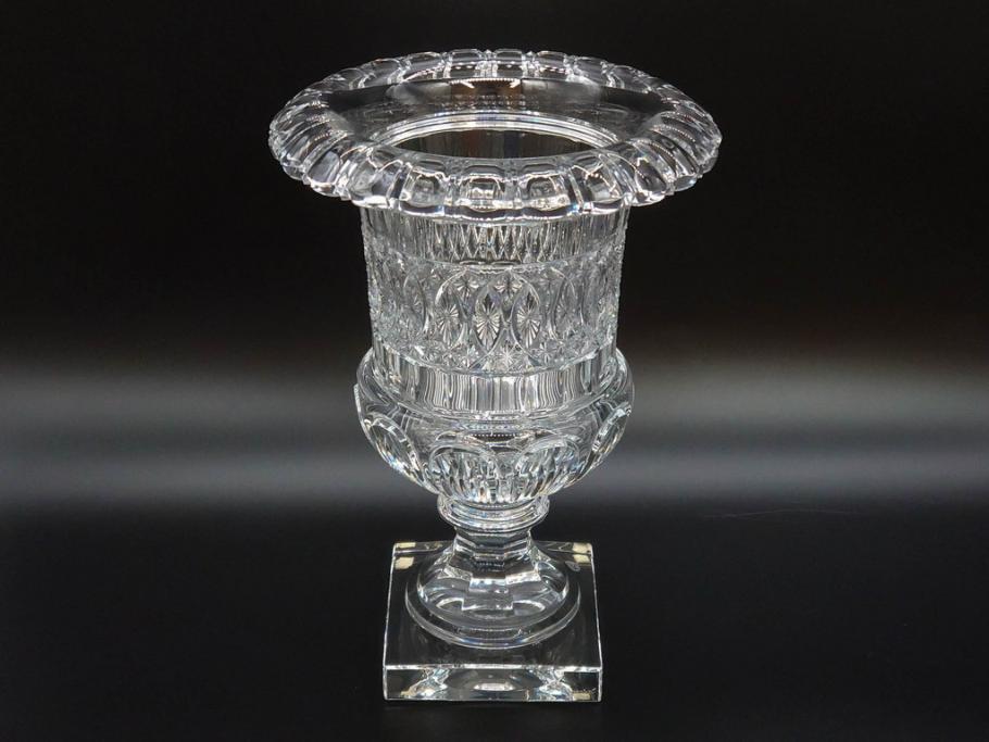 希少　フランス　Baccarat　バカラ　限定150個　100/150　高さ約31cm　気品漂う洗練されたデザインが目を惹く花瓶(フラワーベース、花器、花入、フルレッドクリスタルガラス、ケース付き)(R-076206)