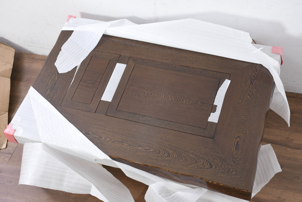 和製ビンテージ　未使用　新古品(中古)　鉄刀木(タガヤサン)　美しい杢目が魅力の4尺炉卓(ローテーブル、長火鉢、座卓、リビングテーブル、囲炉裏、ヴィンテージ)(R-082438)