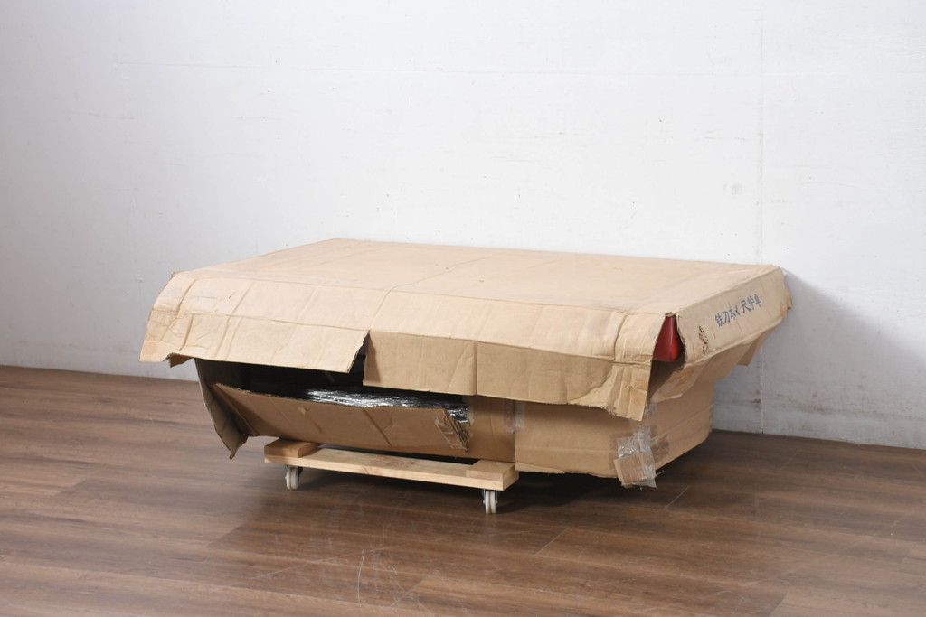 和製ビンテージ　未使用　新古品(中古)　鉄刀木(タガヤサン)　美しい杢目が魅力の4尺炉卓(ローテーブル、長火鉢、座卓、リビングテーブル、囲炉裏、ヴィンテージ)(R-082438)