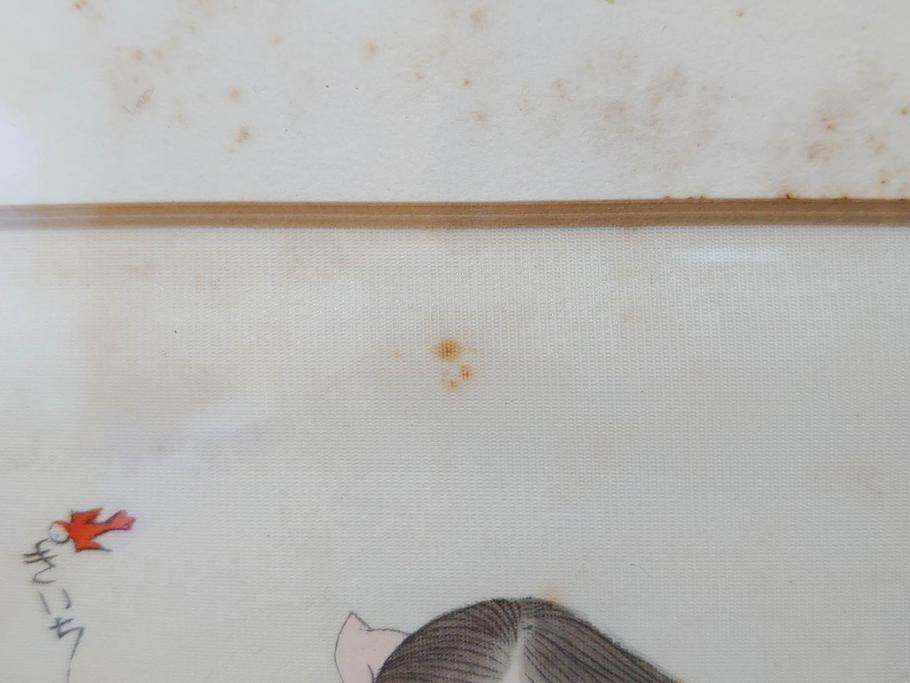 真作　蔦谷喜一　「縄とび」　1983年制作　サイン入り　絵画(人物画、ぬりえ、塗り絵、縄跳び、子供、子ども、額装)(R-076210)