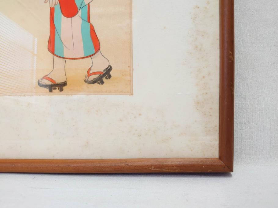 真作　蔦谷喜一　「縄とび」　1983年制作　サイン入り　絵画(人物画、ぬりえ、塗り絵、縄跳び、子供、子ども、額装)(R-076210)
