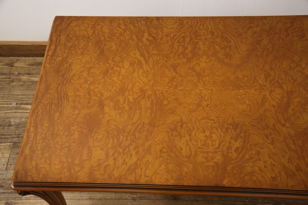 中古　超美品　最高級ブランド　CLイタリア(CLItalia)　エレガントな佇まいと複雑な木目が美しいセンターテーブル(定価約54万円)(リビングテーブル、ローテーブル)(R-058199)