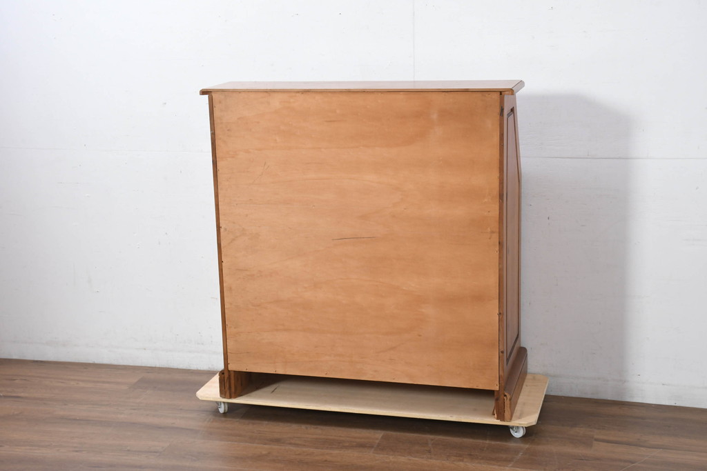 中古　美品　パイン材　カントリーデザイン　気品漂うライティングビューロー(簿記机、ワークデスク、在宅用、在宅ワーク用、サイドチェスト、引き出し)(R-082447)