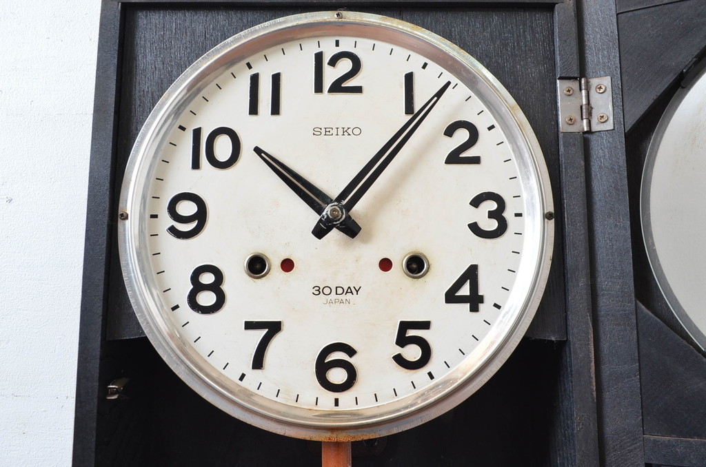 和製アンティーク　精工舎(SEIKO、セイコー)　30DAY　レトロモダンなデザインが魅力的な振り子時計(1か月巻時計、柱時計、古時計、掛け時計)(R-081975)