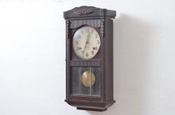 和製アンティーク　堀田時計店　TRADE MARK(トレードマーク)　N.H.T　CROWN CLOCK　クラシカルな佇まいが魅力の振り子時計(掛け時計、古時計、柱時計)(R-081976)
