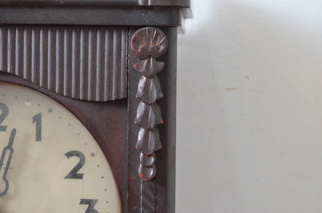 和製アンティーク　堀田時計店　TRADE MARK(トレードマーク)　N.H.T　CROWN CLOCK　クラシカルな佇まいが魅力の振り子時計(掛け時計、古時計、柱時計)(R-081976)